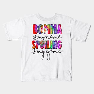 Tie Dye Bomma Is My Name Spoiling Is My Game Mothers Day Kids T-Shirt